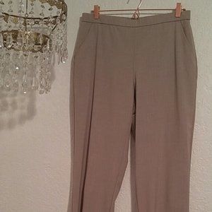 Dana Buchman tan pull-on elastic waistband trouser long pants SZ 12